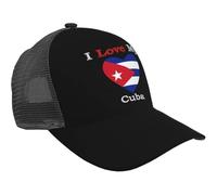 Gorra De Béisbol Amo Mi Corazón De La Bandera De Cuba Snapback Sombrero Ajustable Gorras De Hombre Proteccion Solar Gorra Trucker para Camping Viajes Running