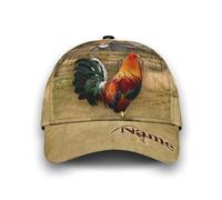 Gorra De Béisbol Animal Rooster Personalized Animal Rooster with Beautiful Feather Pattern and Rooster Design On It Gorras De Hombre Vintage Gorra Trucker Proteccion Solar Golf Hat para Pescar