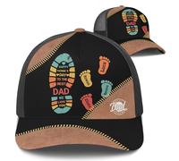 Gorra De Béisbol Choque De Puños Personalizado con Nombre del Niño Y Patrón De Cuero Marrón Sombrero del Camionero Transpirable Visera Sombreros, para Hombre, Cámping, Senderismo, 57-60cm