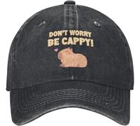 Gorra de béisbol clásica Happy Capybara Don't Worry Be Cappy, divertida, casual, para parejas, mujeres, camionero, papá, diseñador, deportes al aire libre, gorras de béisbol, algodón puro, multicolor