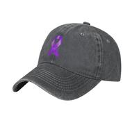 Gorra de béisbol Clásica,Transpirable Visera Sombrero Cinta Morada para la concienciación sobre el cáncer de páncreas Gorras Hip Hop para Caza Running Golf