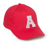 Gorra de béisbol, color rojo con letra en negro, letras A-Z
