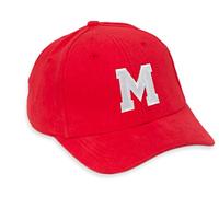 Gorra de béisbol, color rojo con letra en negro, letras A-Z, Hombre, M, talla única