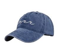 Gorra de béisbol cómoda para hombre y mujer, estilo retro, lavada y destruida, color sólido, gorra de punto trenzado con visera para hombre, azul marino, Talla única