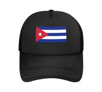 Gorra De BéIsbol con Bandera Bandera De Cuba Visera Ajustable ProteccióN Solar UV Negro para Deportes Al Aire Libre Lavado