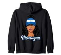 Gorra de béisbol con Bandera de Pelo Rizado para Mujer y niña del Orgullo nicaragüense Sudadera con Capucha
