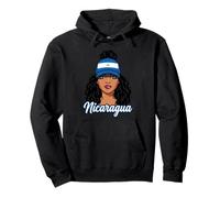 Gorra de béisbol con Bandera de Pelo Rizado para Mujer y niña del Orgullo nicaragüense Sudadera con Capucha
