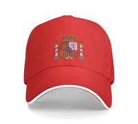 Gorra de béisbol con emblema nacional de España, escudo de armas de España, gorra de béisbol para mujeres y hombres, gorra ajustable, Rojo -, talla única