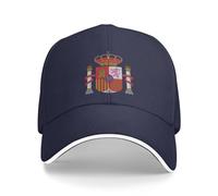 Gorra de béisbol con emblema nacional de España, escudo de armas de España, gorra de béisbol para mujeres y hombres, gorra ajustable, Azul marino, talla única