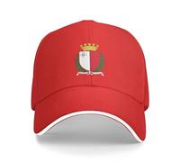 Gorra de béisbol con emblema nacional de Malta, para mujeres y hombres, ajustable, Rojo -, talla única