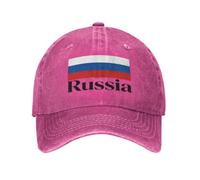Gorra De Béisbol con Estampado De Rusia Bandera Ajustable Y De Denim Lavado Vintage para Golf Running Deportes Al Aire Libre Unisex Partido De Fútbol