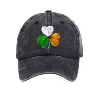 Gorra de béisbol con estampado de St. Pat, de algodón lavado, estilo antiguo, para papá, protección para el cuello, Negro , Talla única