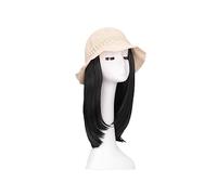 Gorra de Béisbol con Extensiones de Cabello Sombrero de verano for mujer, sombreros for el sol, sombrero de cubo blanco con peluca, peluca for mujer, gorra con ajuste de ondas de pelo falso for niñas