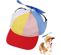 Gorra de béisbol con hélice para perro, sombrero de sol para mascotas con divertida parte superior de helicóptero, bonita visera de pico de pato, diadema ajustable para bulldog francés, paseos al aire