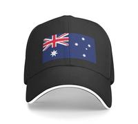 Gorra de béisbol con la bandera de Australia, gorra de béisbol australiana para mujeres y hombres, gorra de camionero, sombrero de papá, sombrero ajustable, Negro -, talla única