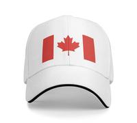 Gorra de béisbol con la bandera de Canadá, gorra de béisbol canadienses para mujeres y hombres, gorra de camionero, sombrero ajustable para papá, Blanco, talla única