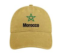Gorra De Béisbol con Marruecos Bandera Nacional Hombre Mujer Estilo Polo Clásico Deportivo Casual Visera Latón Partido De Fútbol