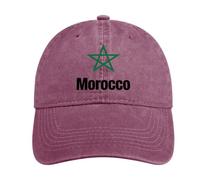 Gorra De Béisbol con Marruecos Bandera Nacional Hombre Mujer Estilo Polo Clásico Deportivo Casual Visera Latón Partido De Fútbol