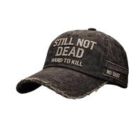 Gorra de béisbol con texto en inglés "Still Not Dead Hard to Kill", divertida y humorística con texto en inglés "Ain't Dead Yet", color negro