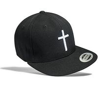 Gorra de béisbol: Cruz - Flexfit Classic Snapback Basecap - Espalda Jesús Cristo Jesucristo Iglesia Cristiano Crucifijo - Cap Regalo-s Hombre y Mujer - Gorro Tapa - Hip Hop Rap Streetwear (ByN)