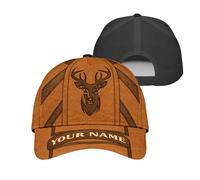 Gorra De Béisbol Custom Made Deer Hunting and Leather Pattern Gorras De Hombre Proteccion Solar Gorra Trucker Transpirable Snapback Sombrero para Camping Senderismo Viaje