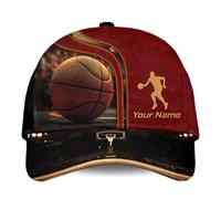Gorra De Béisbol Custom Name Love Basketball with Basketball Graphic On It Gorras De Hombre Proteccion Solar Snapback Sombrero Ajustable Golf Hat para Camping Senderismo Viaje
