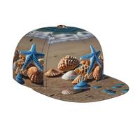 Gorra de béisbol de ala plana con estampado de olas de playa, tamaño ajustable, senderismo al aire libre y camping, resistente al viento, casual, color negro