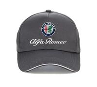 Gorra de béisbol de algodón Ajustable Unisex para Alfa Romeo Giulia Stelvio Giulietta 159 147 156 Team Car Logo Flat Cap,Grey