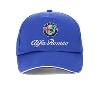 Gorra de béisbol de algodón Ajustable Unisex para Alfa Romeo Giulia Stelvio Giulietta 159 147 156 Team Car Logo Flat Cap,Blue