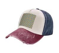 Gorra de béisbol de algodón desgastado lavado para hombre y mujer, diseño de cabeza de león, con estampado azul, gorra ajustable para papá de golf, Marino Y Rojo, Talla única