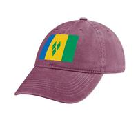 Gorra de Béisbol de Bandera Transpirable, Hombres Mujeres Moda Ligera Plegable Rojo Sombreros de Sol, Ajustable Bandera de San Vicente y Las Granadinas Gorro de Béisbol para Correr Senderismo