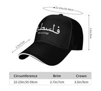 Gorra de béisbol de caligrafía árabe Palestina para Hombres Gorra de Camionero con Estampado Adulto Gorra de Gimnasio al Aire Libre Retro Verano y2k