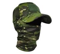 Gorra de Béisbol de Camuflaje con Pasamontañas, Sombrero de Pesca | Mezcla de 65 % poliéster y 35 % algodón, Protección para clima fresco, Pesca, Senderismo, Ciclismo, Running