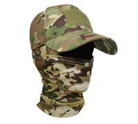 Gorra de Béisbol de Camuflaje con Pasamontañas, Sombrero de Pesca | Mezcla de 65 % poliéster y 35 % algodón, Protección para clima fresco, Pesca, Senderismo, Ciclismo, Running