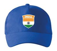 Gorra de béisbol de Fútbol Unisex Ajustable - India con bandera india, insignia | Gorra con cierre de hebilla para Hombres y Mujeres | Copa Mundial 2026 (Campeonato) (Talla única Azul Multicolor)