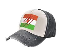 Gorra de Béisbol de Golf Lavada Vintage con Estampado de Bandera de Níger, 100% Algodón, Diseño de Mezclilla con Bloques de Color, Ajustable para Estilo Casual Y Urbano. 4 One Size