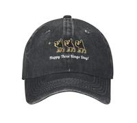 Gorra de béisbol de Hombre, Gorra Dorada Happy Three Kings Day Día de los Tres Reyes de Verano con Denim Retro y Sombrero de Golf Vaquero para Hombres Gorra de Golf Hip Hop para Hombres