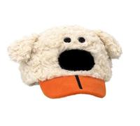 Gorra de béisbol de invierno de felpa con orejas de animal para niños, clima frío y actividades al aire libre, nieve otoño e invierno, blanco, Talla única