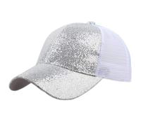 Gorra de béisbol de lentejuelas brillantes para mujer con diseño caótico protector solar como accesorio de moda