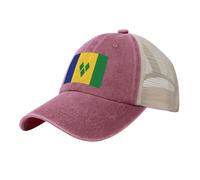 Gorra de Béisbol de Malla Bandera San Vicente Y Granadinas Gorra el Sol Transpirable y Ligera Orgullo Nacional Sombrero Verano Viseras Gorros de Protección Solar para Deportes al Aire Libre, Viajes