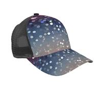 Gorra de béisbol de malla con estampado de lentejuelas degradadas, diseño de hebilla, tamaño ajustable, para hombres y mujeres, color negro