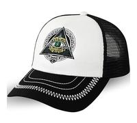 Gorra de Béisbol de Malla con Visera y Bordado del Tercer Ojo de Egipto - Gorra Snapback Negra Ajustable y Urbana para Hombre - Talla Única