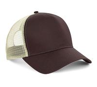 Gorra de béisbol de malla de marca Beechfield Chocolate / caramel Talla única