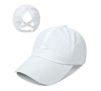 Gorra de béisbol de malla de secado rápido para mujer, Blanco, 7-7 1/4