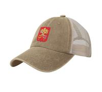 Gorra de Béisbol de Malla Escudo De Armas De La Ciudad del Vaticano, Sombrero de Verano de Exterior Cultura Nacional Gorra el Sol Vaquera con Hebilla Ajustable para Exterior y Uso Diario