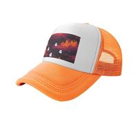Gorra de béisbol de malla estampada Little Ghosts in the Fire: gorra transpirable para pesca, viajes y senderismo, color negro, naranja, L