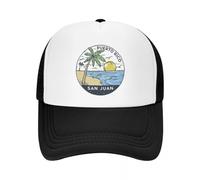 Gorra de béisbol de Malla para Adultos de la Isla de San Juan Puerto Rico para Mujeres Gorras Snapback de cuadrícula Gorra de protección Solar de Hip-Hop