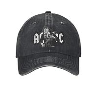 Gorra de béisbol de Metal Pesado Rock Roll AC Retro desgastada Gorra de Ajuste DC para Hombres y Mujeres Gorras Ajustables de Viaje al Aire Libre
