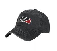 Gorra de béisbol de Mezclilla con Logo N7 de Mass Effect Videojuego Deporte al Aire Libre Hip Hop Papá Sombreros Verano Unisex Adolescentes Protección Solar Gorra Snapback