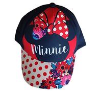 Gorra de béisbol de Minnie Mouse con flores y lunares, color azul y rojo, rosa y negro para niños, azul y rojo, 52 cm